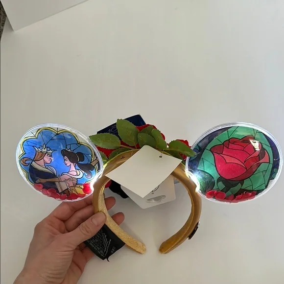 Disney Disney100 Decades Beauty and the Beast Light-Up Ear Headband Adults New - Picture 6 of 11